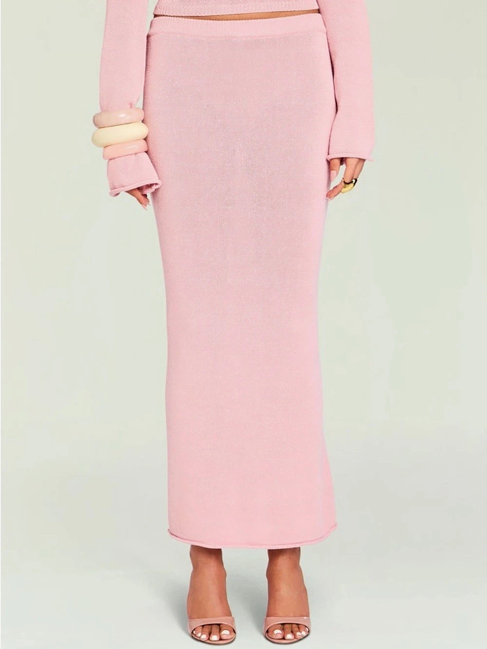 SER.O.YA Pink Kora Knit Maxi Skirt Size XS